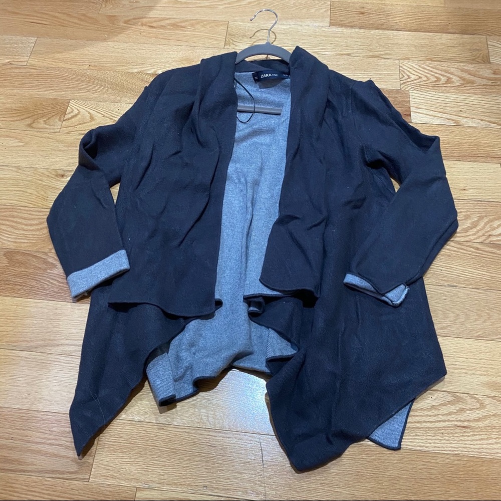 Zara two toned tiered front cardigan sweater